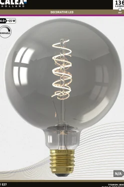 Discount ohgreen calex led lamp globe G125 flex filament E27 titanium dimbaar