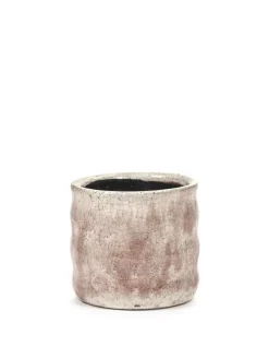 Hot ohgreen Craquelé Pot flame rose d10 h9 cm