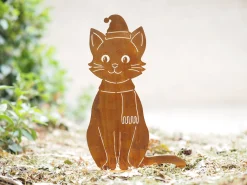 Best ohgreen Kat met sjaal en kerstmuts op basis