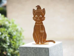 Best ohgreen Kat met sjaal en kerstmuts op basis