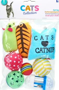 Online ohgreen Kattenspeelgoed - set van 8 stuks