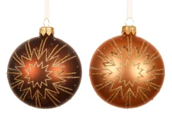Online ohgreen Kerstbal glas mat glinsterende ster