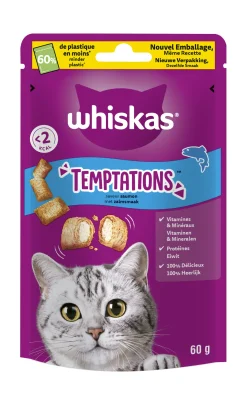 Sale ohgreen Snacks voor katten |whiskas temptations zalm 60g